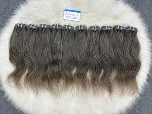 Cabello Virgen Liso Gris Sal y Pimienta de Primera Calidad de 8-12 Pulgadas, Cabello Natural Gris Suave y Liso de Vietnam - Product Image 6