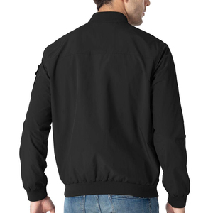 Chaqueta Bomber Informal de Color Sólido OEM, Chaqueta Bomber Extra Grande de Alta Calidad, Ligera y Transpirable, con Cuello Alto para Hombre - Product Image 3