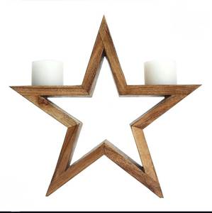 New Arrival 2026 Natural Wooden Candle <b>Stand</b> With Star Shape Handmade <b>Tea</b> Light Dinnerware Households Item Candle Holder - Product Image 2