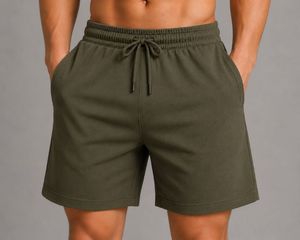 Pantalones Cortos Deportivos Casuales para Hombre, Ecológicos, de Lona Media, Color Sólido, Tejidos, con Cordón en la Cintura, Transpirables - Product Image 5