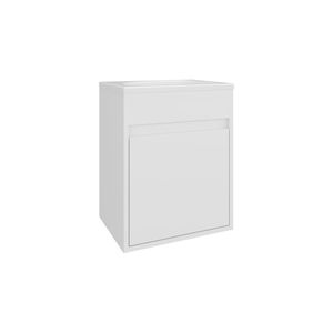 Mobile Bagno Sospeso Compatto Furman Bianco con Lavabo in Resina e Armadietto a Una Anta - Product Image 3