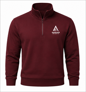 Sweat-shirt d'hiver pour homme, col zippé, molleton épais doublé, style streetwear, logo personnalisé - Product Image 6