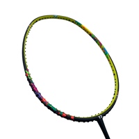 Raquette de badminton à dureté réglable avec manche en carbone et grip en PU