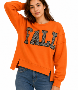 Pull-over personnalisé style universitaire à col montant en molleton épais avec applique de lettres en twill pour la sororité, l'esprit scolaire et les jours de match - Product Image 5