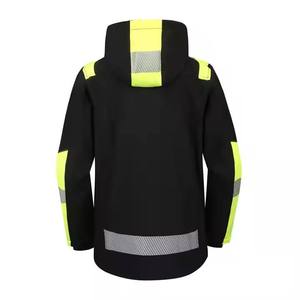 Workwear Hot Sale Men's Hi Vis Winter Safety Hoodies Reflective Adjustable <b>Softshell</b> Waterproof ANSI Class 2 100% Polyester - Product Image 2