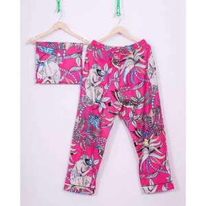 Conjunto de Pijama de Satén 100% Algodón, Estilo Vintage, Manga Larga, Estampado a Mano, Cintura Elástica, Transpirable, para Mujer - Product Image 2
