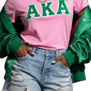 T-shirt Femme Rose & Vert AKA, Imprimé Graphique Classique, Col Rond, Manches Courtes, Décontracté, Doux et Confortable, Style Grec - Product Image 6