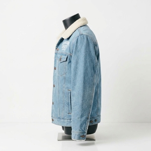 Custom OEM <b>Men's</b> Sherpa Denim <b>Jacket</b> Wholesale Heavyweight Streetwear Denim <b>Jacket</b> for <b>Men</b> - Product Image 2