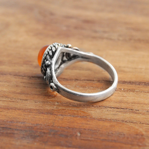 Anillo midi de cornalina, plata 925, hecho a mano, anillo llamativo para mujer, regalo de cumpleaños o aniversario hecho a mano para ella - Product Image 4