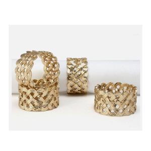 Anillo de Servilleta de Aluminio de Lujo con Acabado Dorado Pulido para Decoración de Mesa de Comedor en Bodas y Banquetes de Hotel - Product Image 4