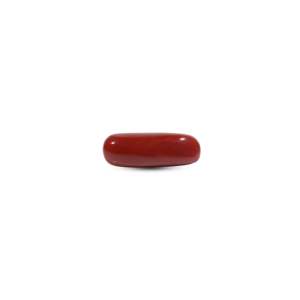 Natural Red Coral 7.2 Carat Oval Cabochon Loose Gemstone for Fine Jewelry - Product Image 1