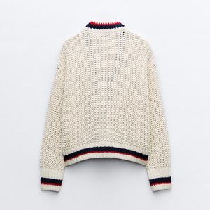 Cárdigan Transpirable con Cuello en V para Hombre, Suéter Clásico de Punto a Rayas, Estilo Universitario, con Botones, Prenda Exterior Elegante e Informal - Product Image 2