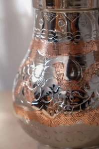 Carafe en cuivre artisanale de style ottoman Maras Turquie, avec couvercle, pour service de boissons, Surahi, écologique, 2000 ml, pour hôtel - Product Image 3