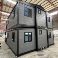 Maison conteneur pliable et extensible en acier préfabriqué, 2 chambres, 1 salle de bain, entièrement meublée, installation rapide et économique, pour usage résidentiel