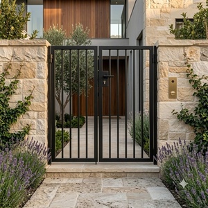Puerta de Entrada de Hierro Forjado Resistente a la Oxidación de Fácil Instalación KHP, Puerta Doble Metálica Tradicional Abatible para Jardín - Product Image 3