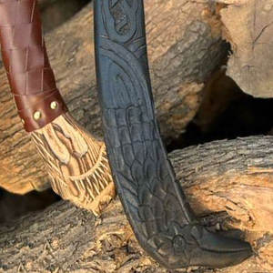 Hacha de inspiración vikinga con mango de madera hecho a mano, herramienta para camping y carpintería, regalo nórdico rústico - Product Image 2