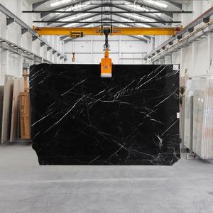 Dalle de pierre naturelle personnalisée de luxe marbre noir Marquina Dalles de marbre noir de qualité supérieure pour comptoirs et revêtements de sol en marbre granit - Product Image 2