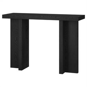 Table console convertible en fer noir avec miroir, design moderne à pieds massifs, mobilier minimaliste pour entrée, appartement, hôtel - Product Image 5