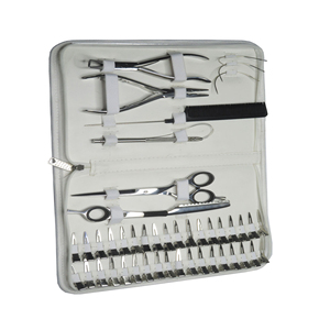 Hair Extension Tool Kit Set With <b>Needle</b> Professional Hair Extension & <b>Beading</b> Tool Kit Plier With Leather Pouch Eco-Friendly - Product Image 3