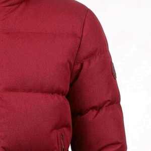 Red <b>Jacket</b> Solid Color Hooded Full Sleeve Zipper Closure Winter Warm Polyester - Product Image 2