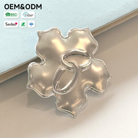 Placas de Identificación Metálicas en Relieve, con Forma de Flor, Pulimentadas, Electrochapadas, de Aluminio 3D, de Lujo, para Bolsos y Prendas