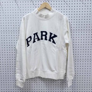 Parke white Custom Logo Women's <b>Mock</b> <b>Neck</b> Crewneck Sweatshirt Heavyweight Cotton Fleece Letter Applique Embroidery Pullover - Product Image 1