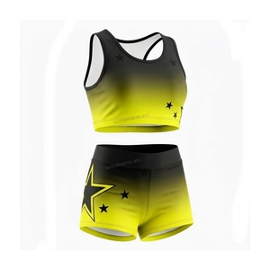 Ensemble soutien-gorge et short de cheerleading personnalisé, débardeur et short d'entraînement pour cheerleaders, tenue de compétition et d'entraînement - Product Image 1