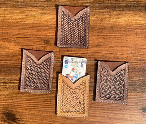 เคสใส่บัตรเครดิตทรงสี่เหลี่ยมผืนผ้าหนังถือด้วยมือขนาดเล็กน่ารักแบบตะวันตก - Product Image 4