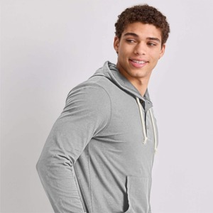 Manufacturer Regular Fit <b>Drop</b> Shoulder 230grams Double Layers Heavyweight Winter Velour 100% Polyester Button Front Men Hoodie - Product Image 3