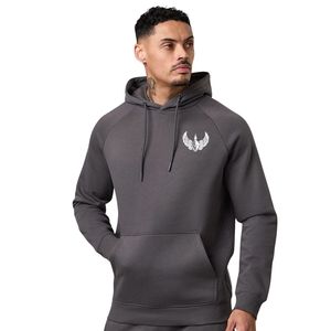 <b>Mens</b> Charcoal <b>Grey</b> Pullover Hoodie Casual Fleece <b>Sweatshirt</b> Long Sleeve Athletic Streetwear Hoodie - Product Image 1