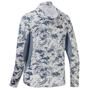 Haut de pêche pour homme UPF 50+ respirant camouflage polyester élasthanne avec cache-cou léger imperméable protection solaire - Product Image 4