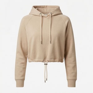 Vêtements de fitness pour femmes, sweat-shirt à capuche court avec cordon de serrage, haut de qualité supérieure, streetwear décontracté, vêtements de sport - Product Image 1