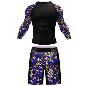 Conjunto de Yoga de 2 Piezas, Top de Manga Tres Cuartos Estampado con Pantalones Cortos, Impresión por Sublimación, Secado Rápido, Spandex, Poliéster, Cuello Redondo - Product Image 3
