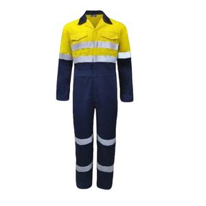 Men’s Custom Logo Cotton Hi Vis Work Coveralls Safety Uniform Reflective Tape Industrial Workwear Protective <b>Overalls</b> - Product Image 2