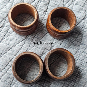 Anneau de serviette en bois de style artistique moderne, écologique, durable, classique, pour table à manger, accessoires de décoration de table haut de gamme pour la maison et les mariages - Product Image 6