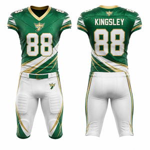 Uniforme de Fútbol Americano de Marca Privada, Personalizado, Venta al Por Mayor, Impresión por Transferencia de Calor, Impresión Completa, Proveedor de Fábrica, Fabricante OEM - Product Image 3