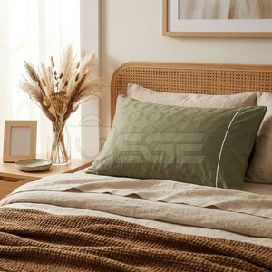 Housses de coussin carrées teintes de haute qualité en tissu polyester-coton écologique, couture durable, tailles et couleurs personnalisées pour la literie domestique - Product Image 2