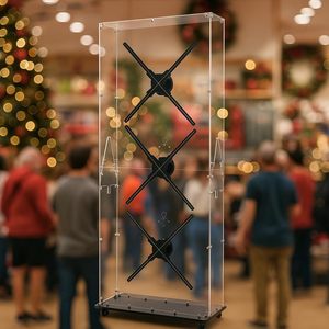 Missyou HologramFan 3D – Étui de protection en acrylique avec roulettes pour ventilateurs de 46 cm, 52 cm, 56 cm – Vitrine transparente - Product Image 2