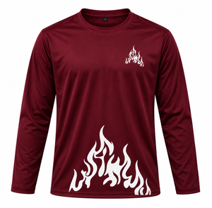 Chemise décontractée à manches longues avec imprimé flamme, séchage rapide, unisexe, t-shirts imprimés extensibles pour l'été - Product Image 4