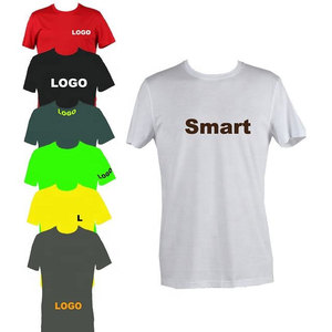 Smart Men's Short Sleeve O-Neck Cotton T-Shirt Regular Fit Casual Letter Print Front <b>Logo</b> Jersey Knitted Breathable White - Product Image 1