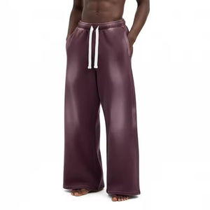 Jogger ample vintage en toile 100 % coton épais, écologique, brodé, délavé à l'acide, de haute qualité, avec cordon de serrage - Product Image 1