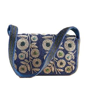 Sac à bandoulière style bohème perlé avec deux poignées, motif turquoise et jaune, sac à main d'été pour le shopping - Product Image 2