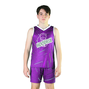 ชุดบาสเก็ตบอลแบบซับลิเมชั่นขายส่ง OEM พร้อมโลโก้สั่งทำ เสื้อและกางเกงขาสั้น ชุดกีฬาทีม ระบายอากาศได้ดี - Product Image 3