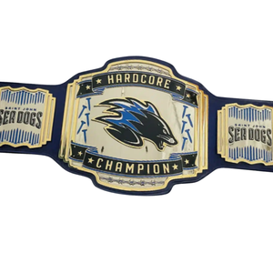 Cinturón de Campeonato Hardcore de los Saint John Sea Dogs - Cinturón Deportivo Azul Personalizable con Detalles Dorados - Trofeo Premium de Colección - Product Image 5