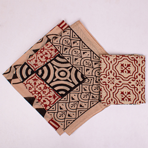 Juego de 3 bandanas cuadradas de algodón ecológico, estilo Bagaru, estampadas a mano, bufanda bandana unisex, transpirable, para la espalda y el cuello. - Product Image 2