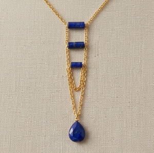 Collier ras-de-cou chrétien en saphir naturel plaqué or 18 carats |   Bijoux pour fête de mariage et de fiançailles, pierres précieuses certifiées faites à la main - Product Image 5