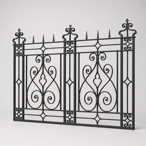 Rampe en métal géométrique noire avec balustres rectangulaires, design moderne de clôture de sécurité pour balcon extérieur et bord de piscine - Product Image 4