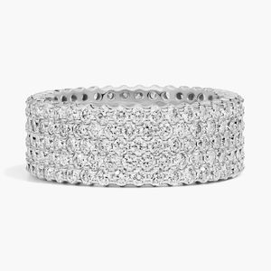 Bague d'éternité à cinq rangs de diamants en or blanc - Product Image 1