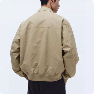 Chemise-veste en toile de coton kaki pour homme, coupe classique, col rabattu, style décontracté d'automne avec poches, simple boutonnage - Product Image 2