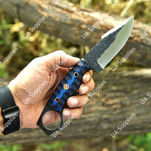 Cuchillo Skinner de Acero con Alto Contenido de Carbono 1095, Forjado a Mano, Afilado como una Navaja, con Orificio para el Dedo, para Caza, Camping, EDC, con Funda de Madera Pakka, la Mejor Opción para Regalo - Product Image 5
